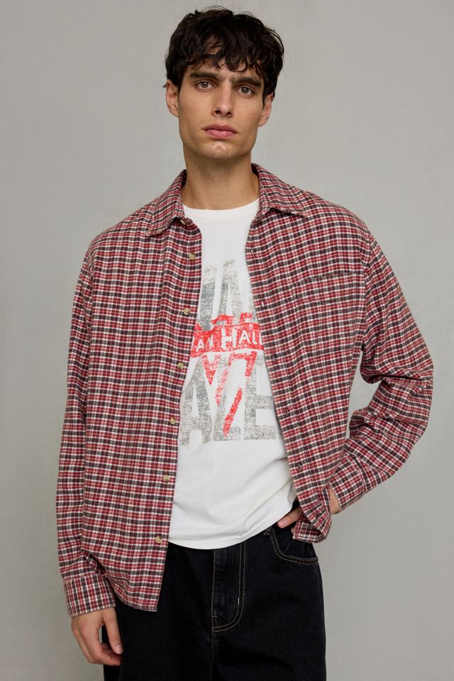 BDG Rotes Weites Kariertes Flanellhemd #3