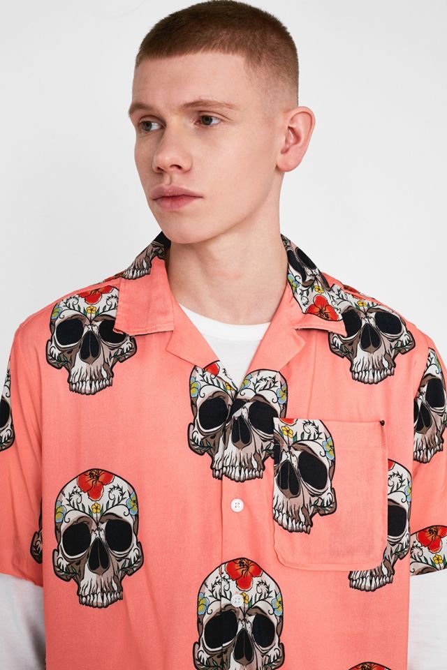 Dickies - Chemise Blossvale tête de mort rose #1