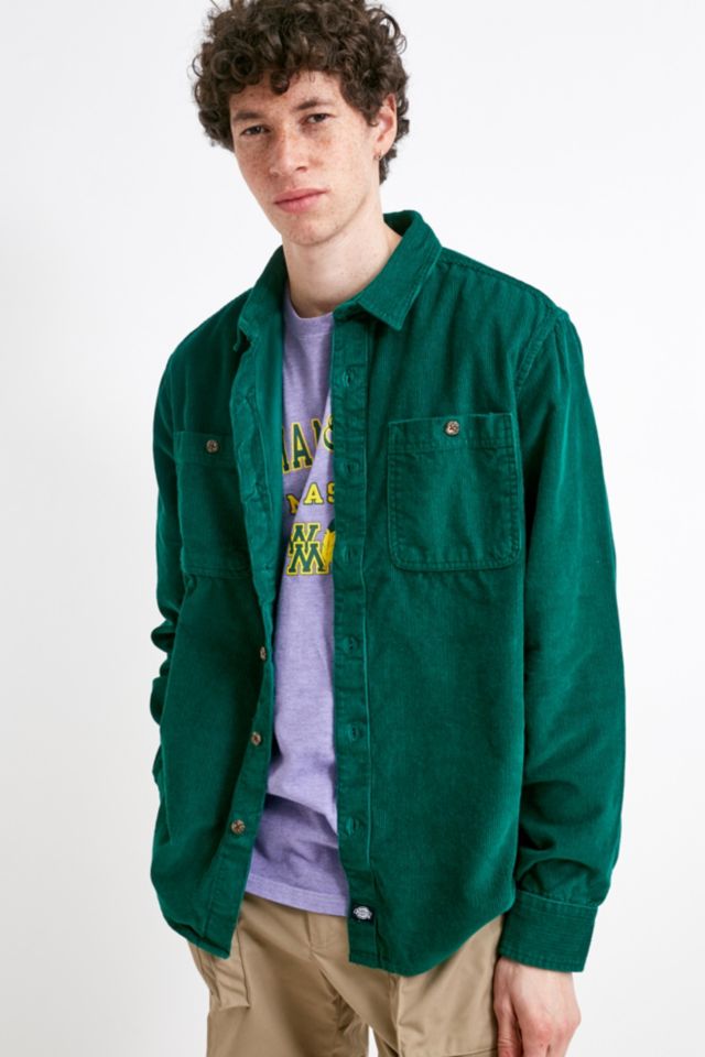 Dickies Arthurdale Scout Green Corduroy Long-Sleeve Shirt | Urban ...