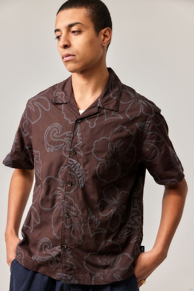 Camisa Floral Bordada Marrón Temp Surf Co UO Exclusiva #1