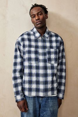 Temp Surf Co UO Exclusive Navy Zip-Through Shirt