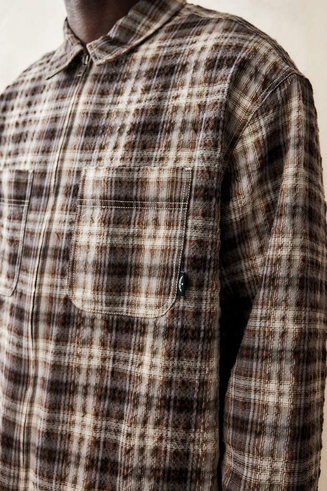 Temp Surf Co UO Esclusiva Marrone Zip-Attraverso Camicia #2