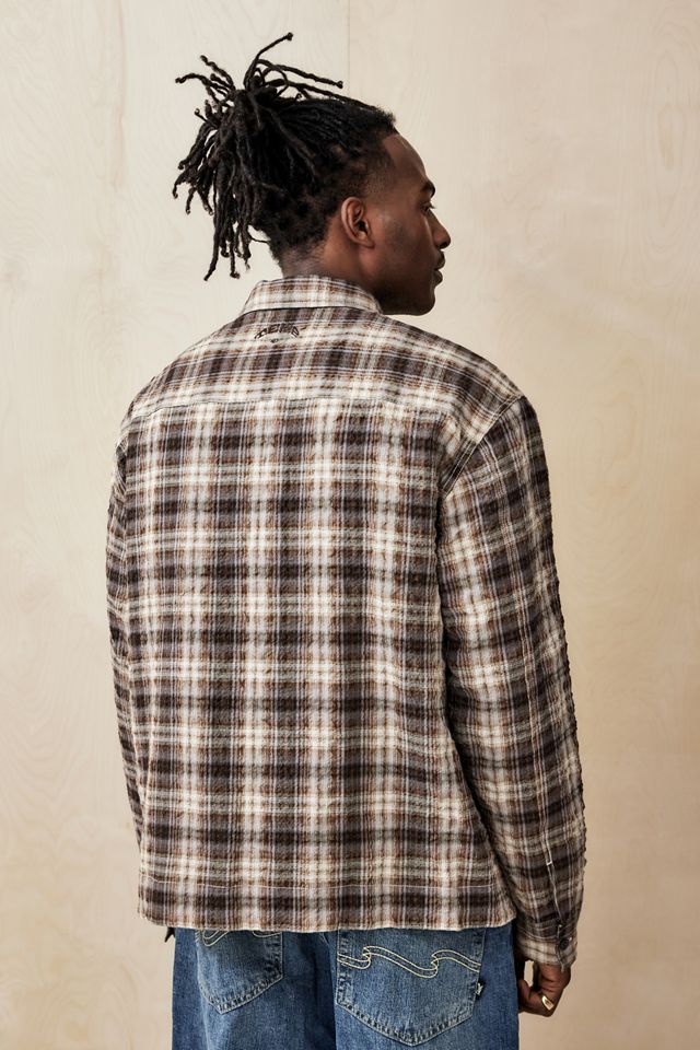 Temp Surf Co UO Esclusiva Marrone Zip-Attraverso Camicia #3