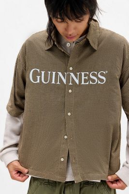 Basic Pleasure Mode Chemise à carreaux Guinness brune exclusive UO