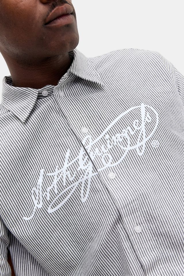 Basic Pleasure Mode UO Exclusive Camicia a Righe Blu Guinness #4