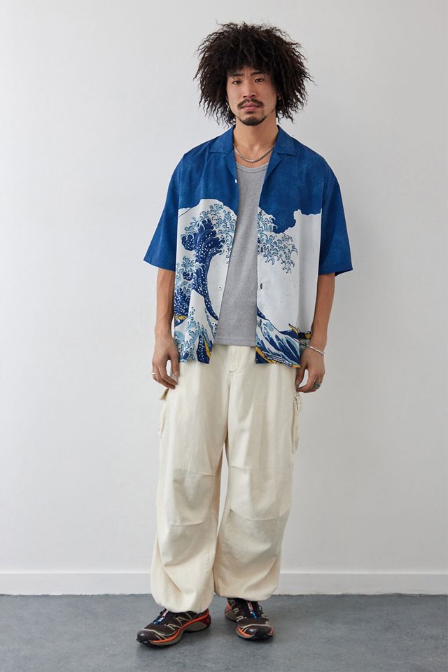 UO Blue Hokusai Wave Shirt  #2