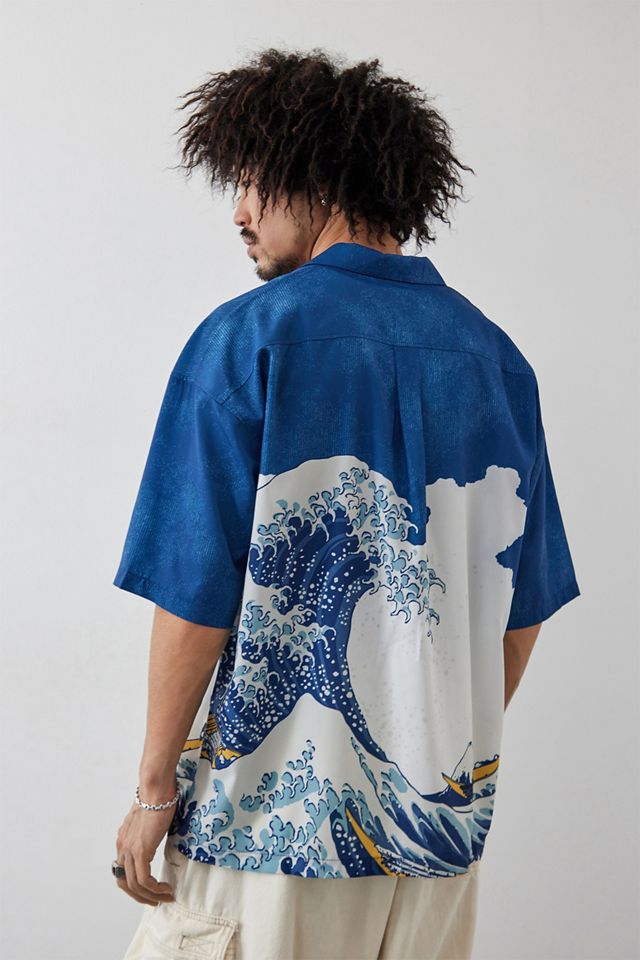 UO Blue Hokusai Wave Shirt  #3