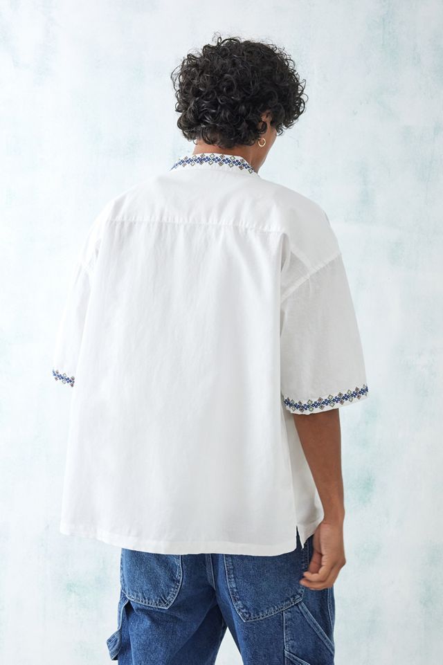 BDG - Chemise motif point de croix blanche  #3
