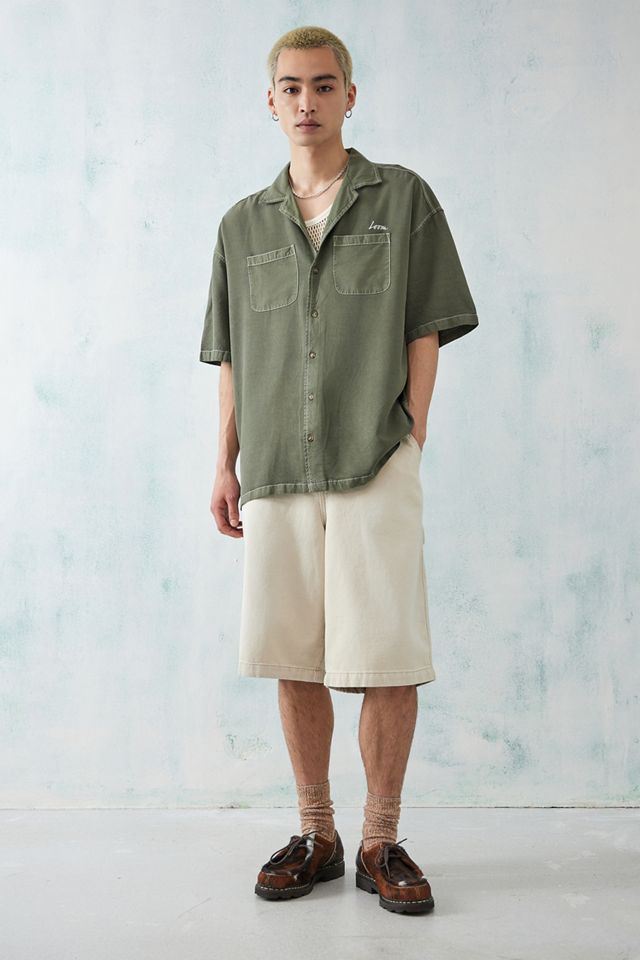 Loom Camicia a maniche corte a punto contrasto Khaki  #2