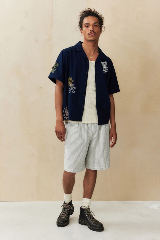 Ayker Navy Slub Embroidered Shirt  #1