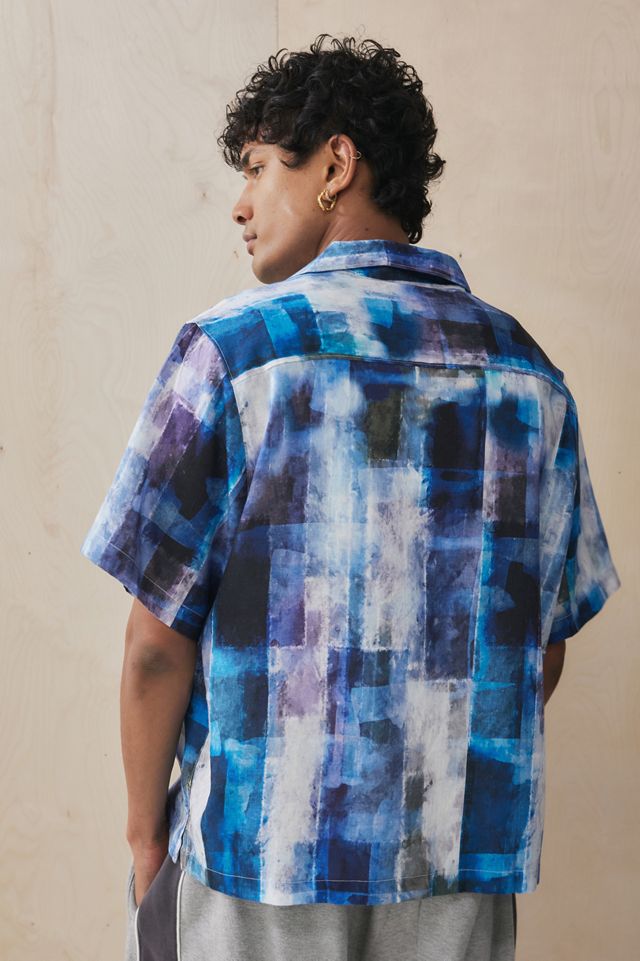 Umgee Abstract Print Button-Up Oversized Shirt