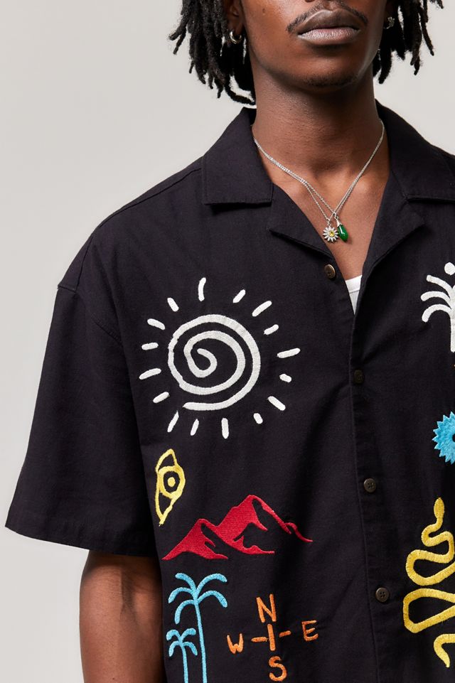 UO Ray Black Embroidered Shirt #1