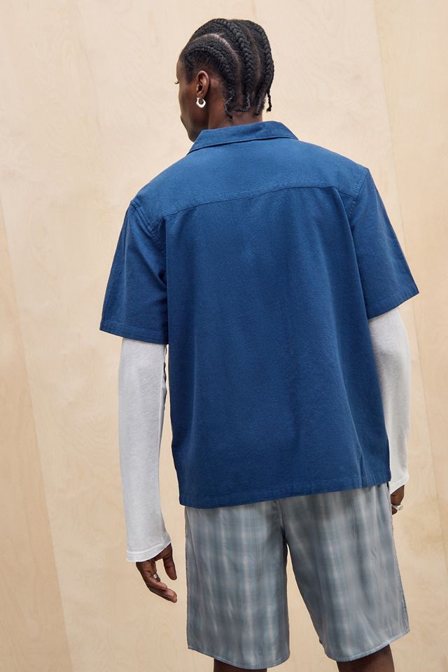 UO Blue Ray Embroidered Slub Shirt
 #3