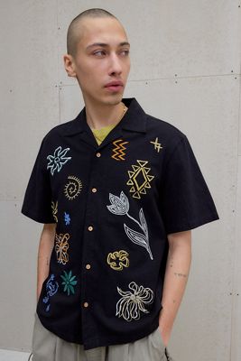 Camicia Slub Ricamata UO Black Ray