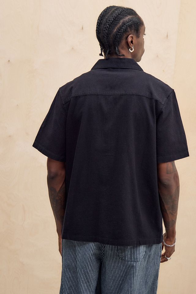 UO Black Ray Embroidered Slub Shirt
 #3