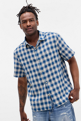 Chemise à manches courtes à carreaux bleu optique en taille: Medium - BDG - Modalova