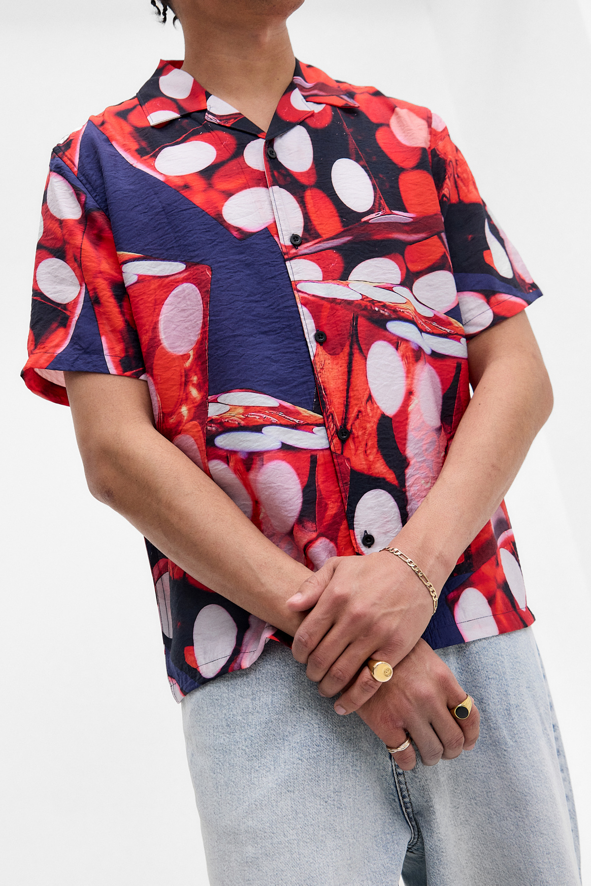UO Dice Photographic Short Sleeve Shirt