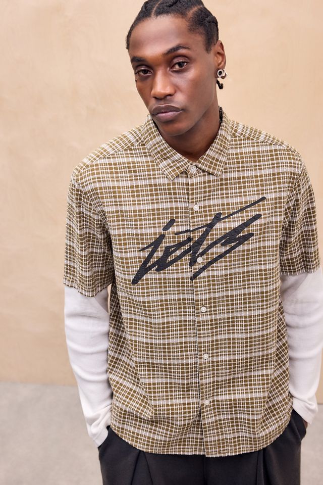iets frans... Camisa 2 en 1 de Cuadros Marrones