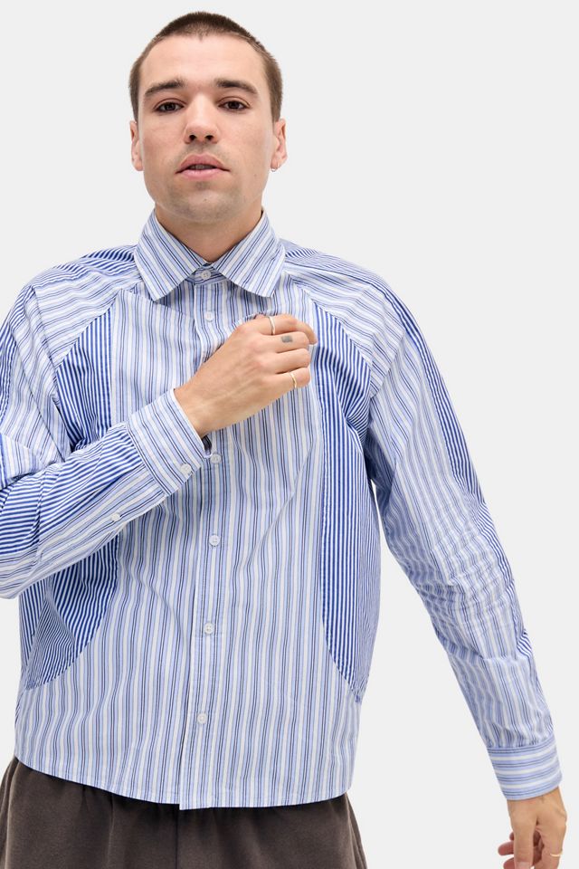 iets frans... Spliced Business Stripe Shirt #1