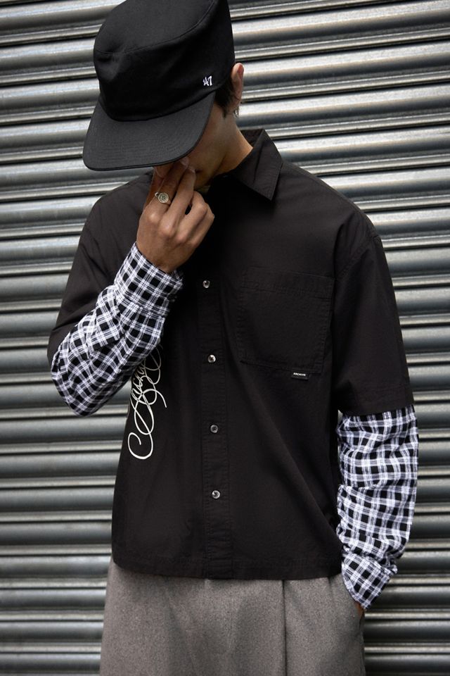 Camisa Archivis de Cuadros Negros 2 en 1 con Calavera #1
