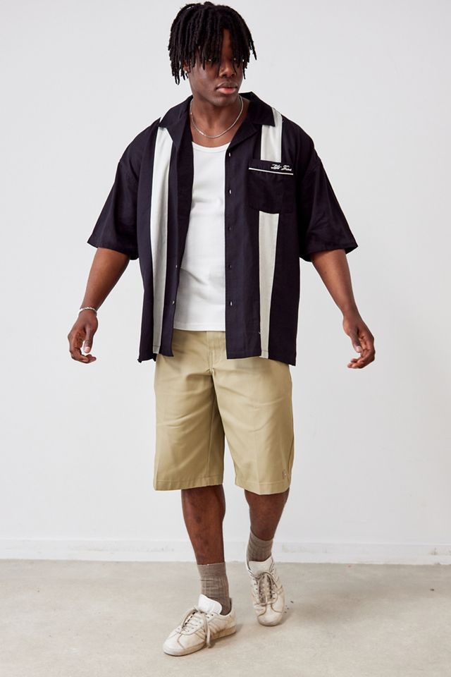 iets frans... Black & White Panel Bowling Shirt #2