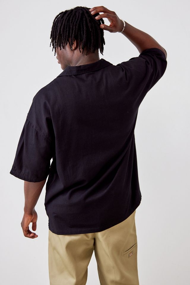 iets frans... Black & White Panel Bowling Shirt #3