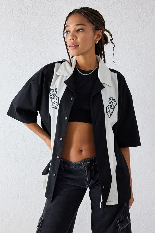 UO Embroidered Dice Bowling Shirt Urban Outfitters UK
