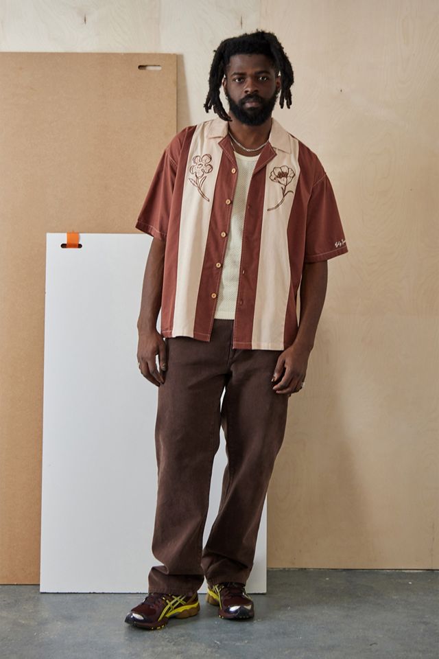 BDG Embroidered Floral Bowling Shirt #2