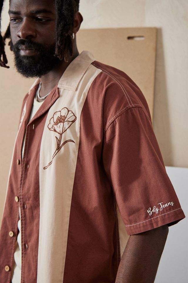 BDG Embroidered Floral Bowling Shirt #3