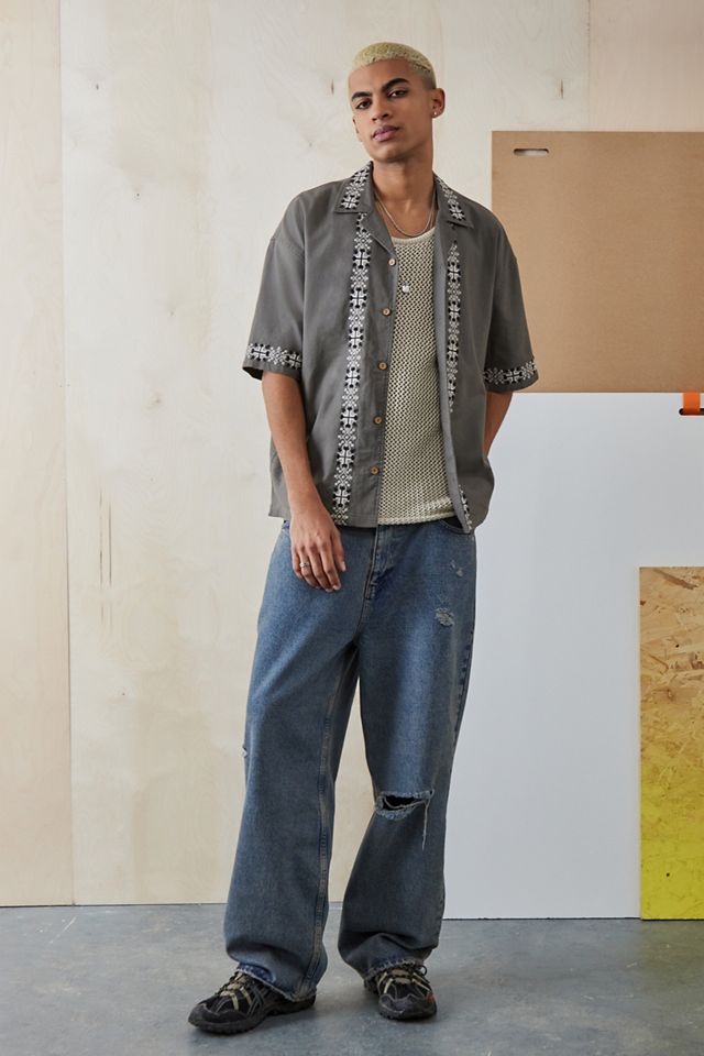 UO Camicia Grigia Nastro Ricamato #1