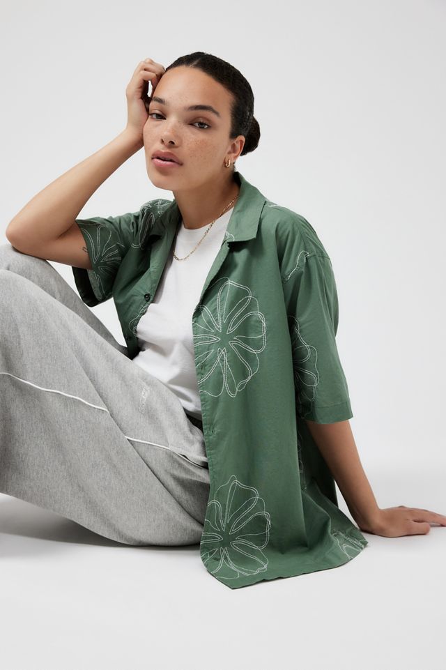 BDG Green Sencha Embroidered Short-Sleeved Shirt  #5