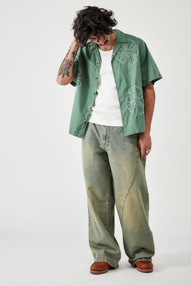 BDG Green Sencha Embroidered Short-Sleeved Shirt  #2