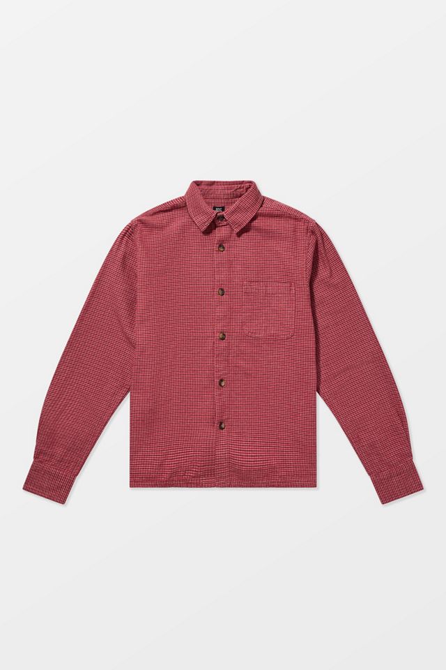 BDG Camicia a maniche corte con mini quadretti rossa #4