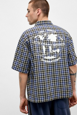 Iets frans. Chemise à manches courtes et demi-zip à carreaux en taille: Small - iets frans... - Modalova