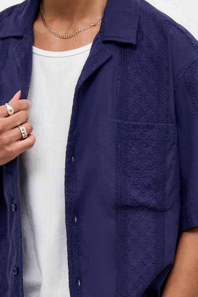 Camicia a Maniche Corte in Pizzo BDG Navy #2