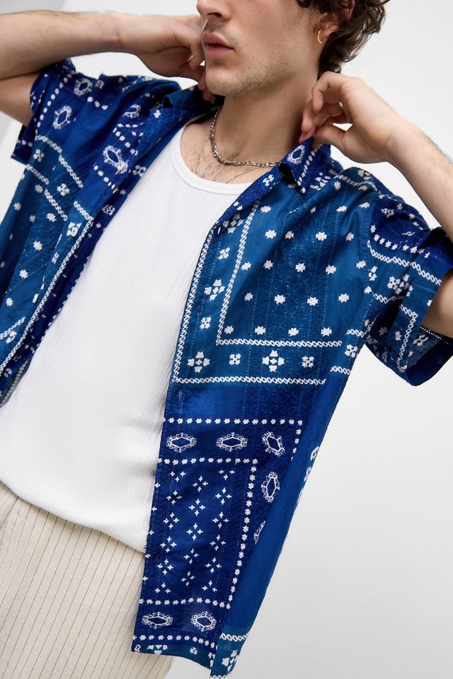 Chemise à manches courtes BDG bleu bandana #1