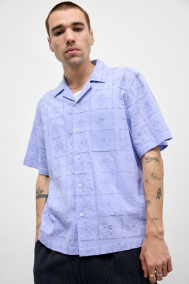 Loom Lilac Square Broderie Shirt - Lilac M at Urban Outfitters
