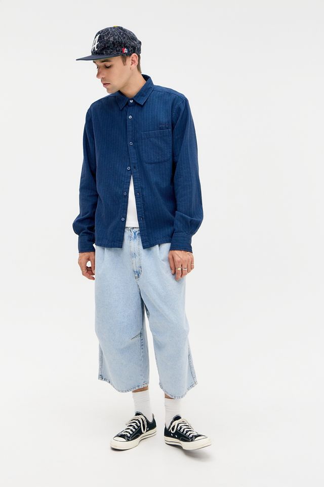 BDG Navy Stripe Long Sleeve Shirt #2