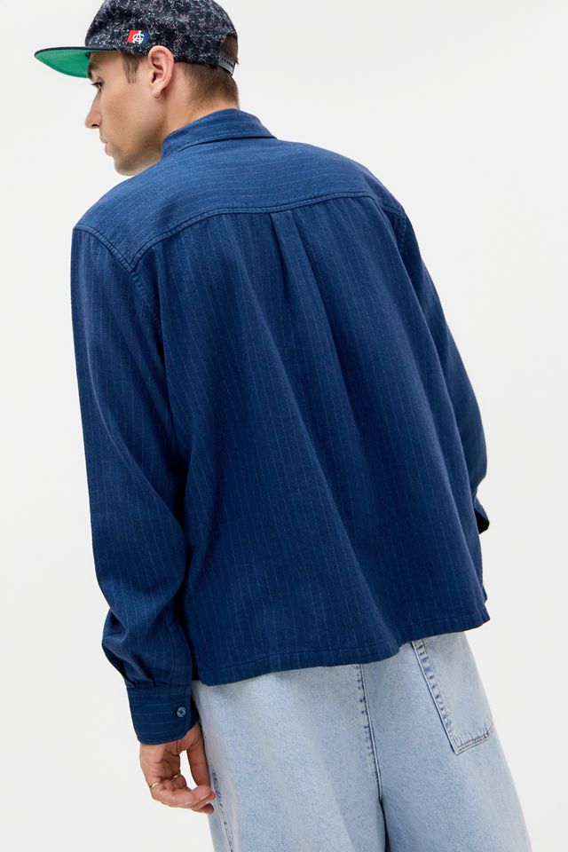 BDG Navy Stripe Long Sleeve Shirt #3