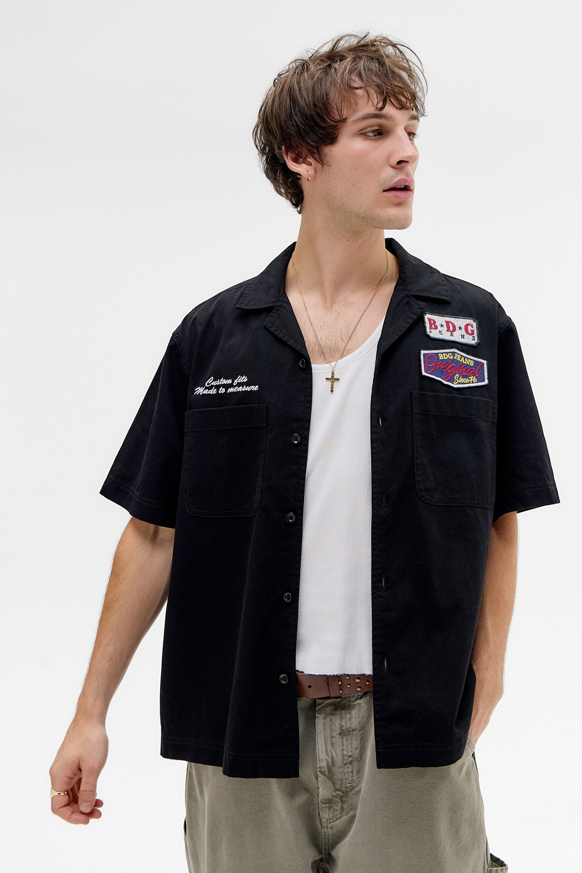 BDG Black Badge Short Sleeve Mechanic Shirt