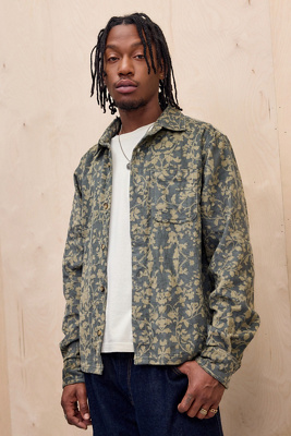 BDG Reggie Floral Corduroy Shirt - Green S at Urban Outfitters