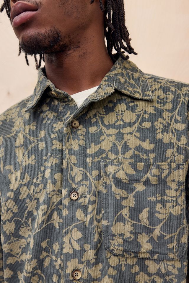 Chemise en velours côtelé à fleurs Reggie BDG #1
