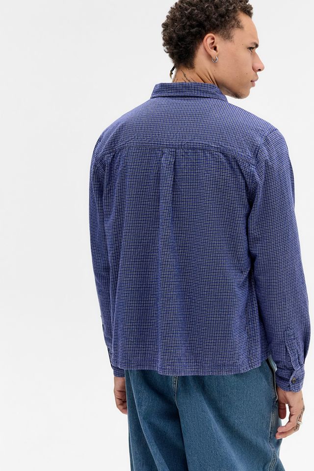 BDG Navy Reggie Long-Sleeve Check Shirt #3