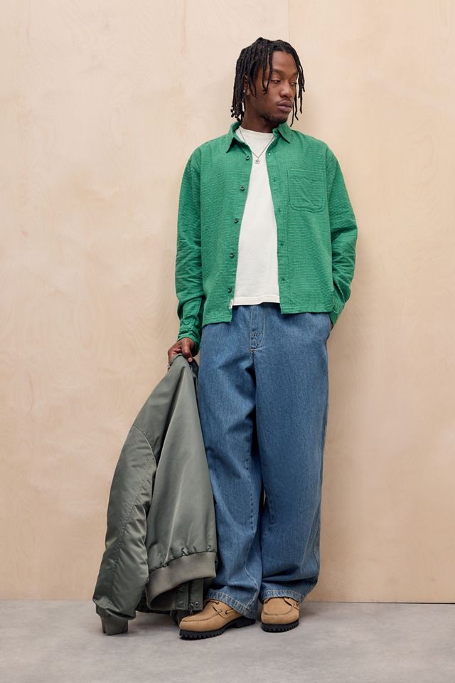 Chemise à manches longues à carreaux Reggie verte BDG #1