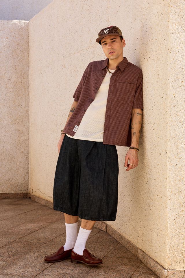 BDG Brown Mini Check Short Sleeve Shirt #2