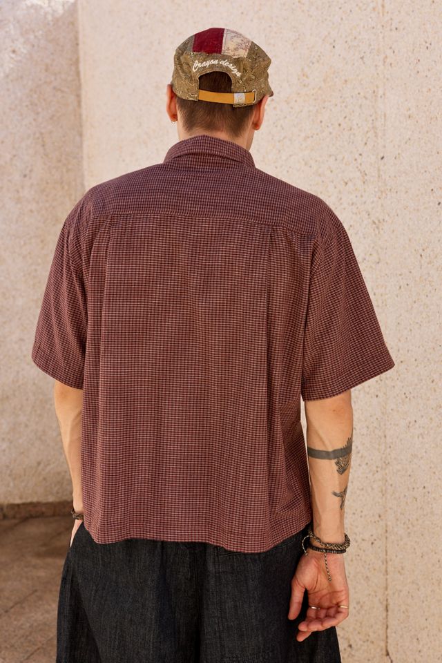 BDG Brown Mini Check Short Sleeve Shirt #3
