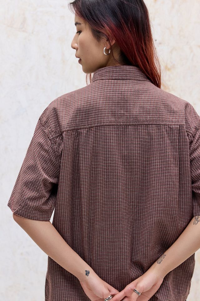 BDG Brown Mini Check Short Sleeve Shirt #7