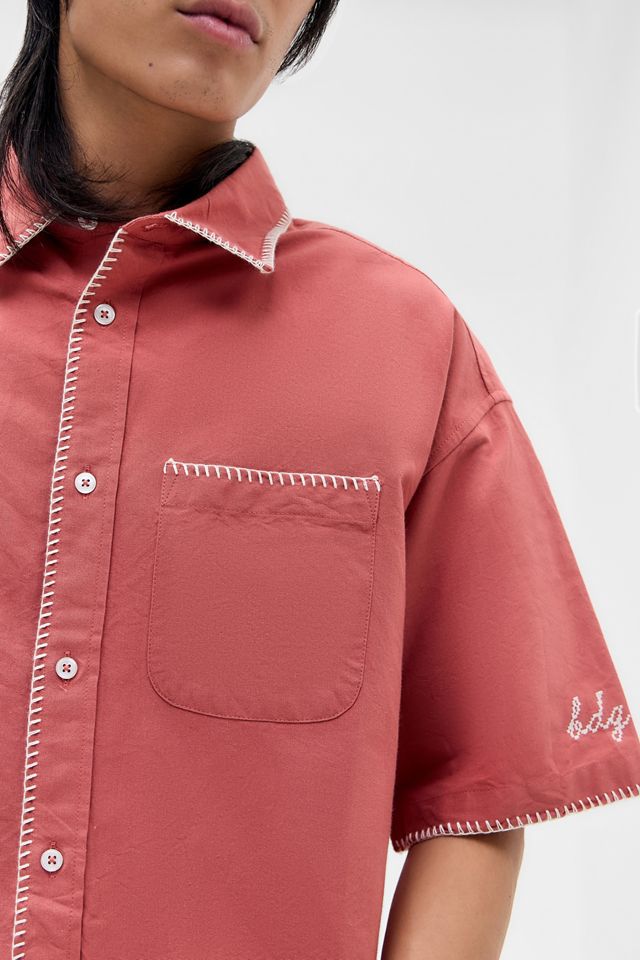 BDG Red Arlo Cross Stitch Shirt #1