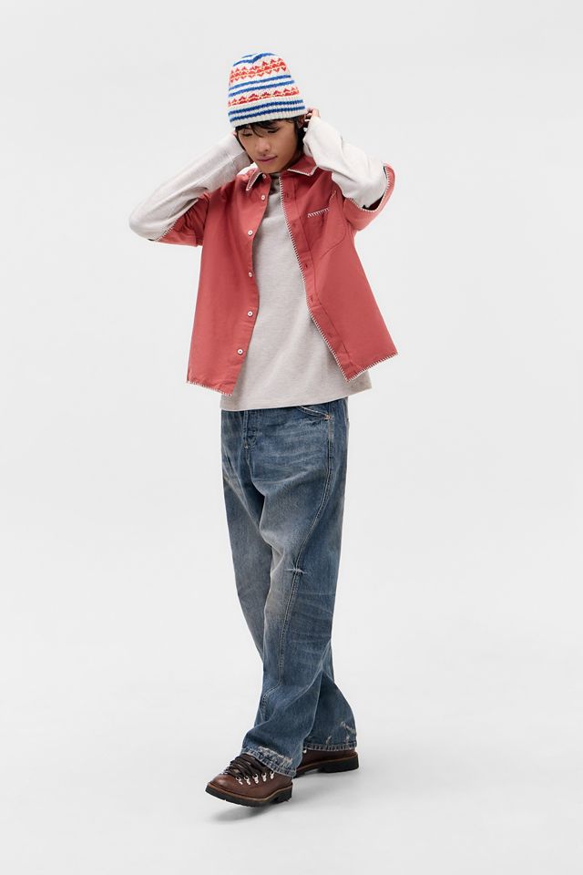 BDG Red Arlo Cross Stitch Shirt #2