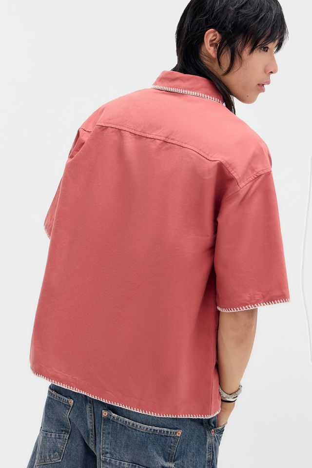 BDG Red Arlo Cross Stitch Shirt #3